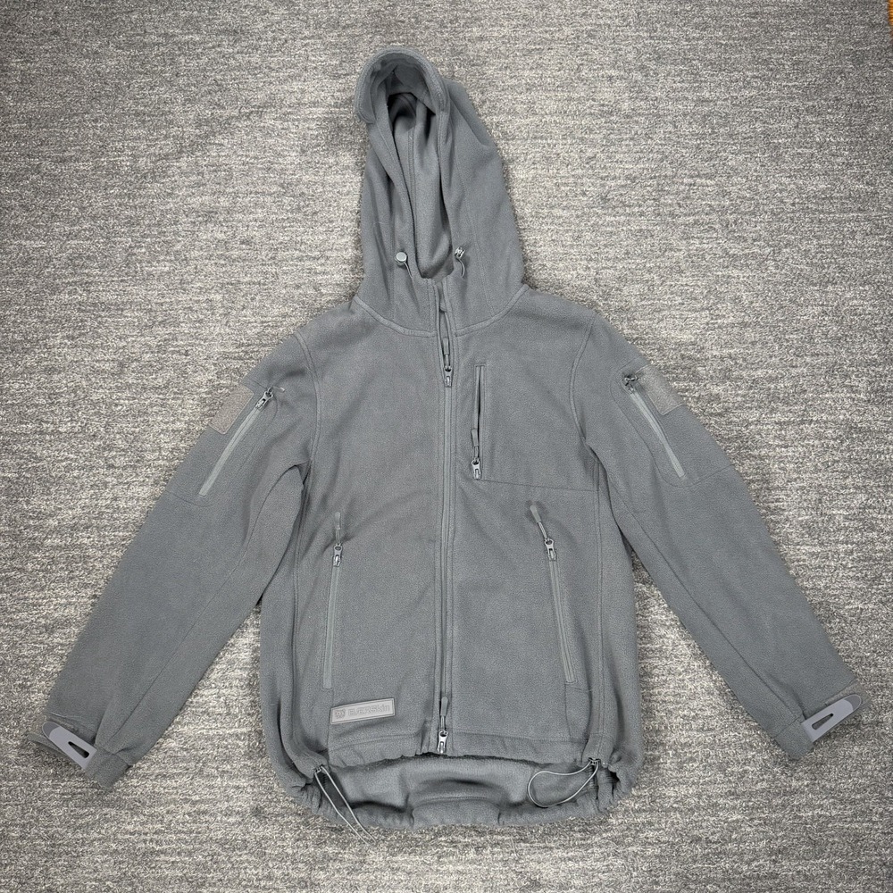 Baerskin Tactical Fleece Hoodie Men Medium Gray Full Zip Hooded Jacket Outdoor